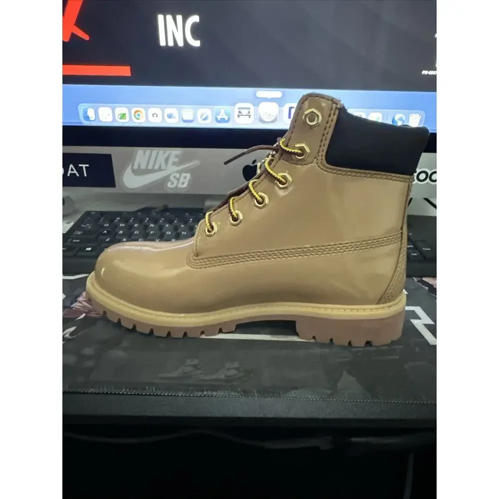 New Kids Size 5Y Timberland Premium 6 inch Lace Waterproof Brown Boots